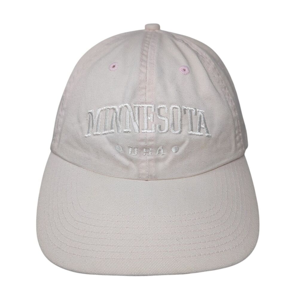 Minnesota USA Slideback Hat Pink OSFA Adjustable Embroidered Fahrenheit